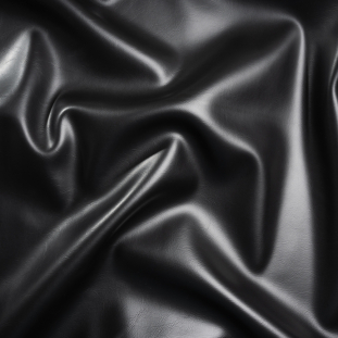 Alida Black Faux Upholstery Leather with Brushed Fabric Backing