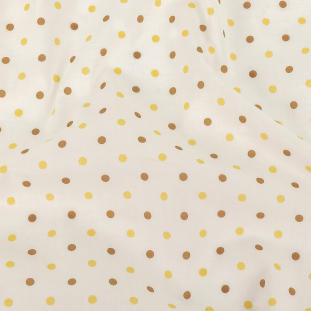 Canary, Sandstorm and Antique White Polka Dotted Cotton Voile