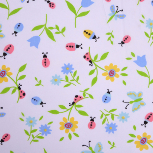 Ladybugs and Flowers Cotton Print