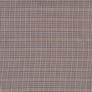 Lightweight Black and Beige Small Houndstooth Cotton Suiting