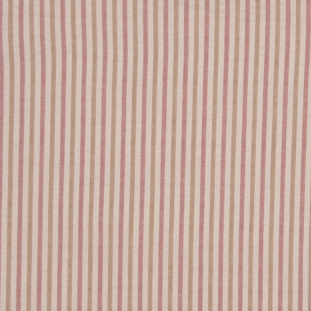 Pale Beige Striped Cotton Seersucker
