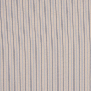 Ivory/Blue Striped Cotton Seersucker