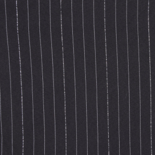 Black Metallic Stripe Cotton Shirting