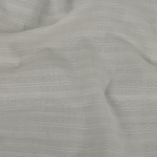 Italian White Woven Striped Cotton Shirting