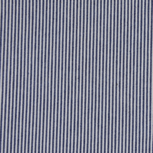 Blue Striped Italian Cotton Denim