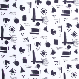 Black and White Printed Cotton Twill