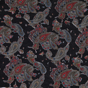 Multicolor French Cotton Jersey Paisley Print