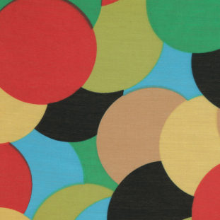 Multi-Colored Geometric Printed Silk-Cotton Voile