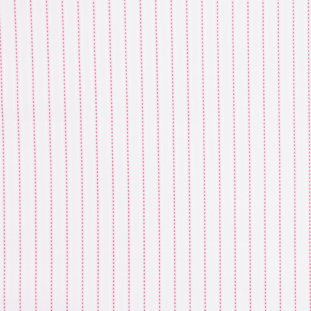 Italian White and Red Striped Cotton Shirting