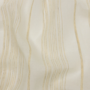 Ivory and Beige Striped Polyester Burlap