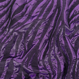 Italian Metallic Purple and Black Zebra Stripes Brocade