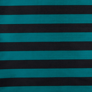 Black/Emerald Awning Striped Polyester Taffeta