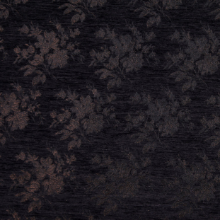 Italian Black and Brown Floral Rayon Chenille