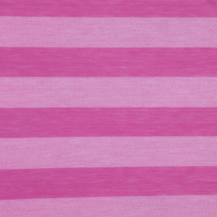 Pink and Fucshia Striped Cotton Jersey
