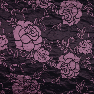 Rose/Black Floral Brocade