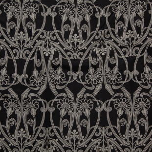 Black and Bone Reversible Floral Polyester Jacquard