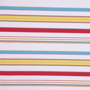 Italian Multicolor Barcode Striped Stretch Twill with Metallic Accents