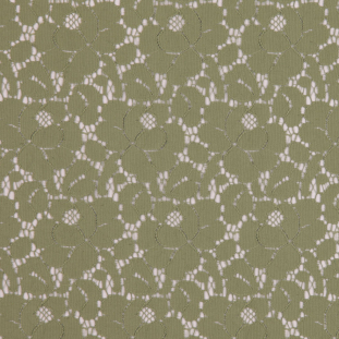Aspen Green Floral Polyester-Cotton Lace