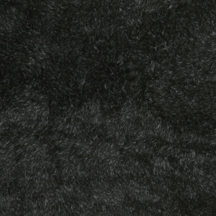 Black/Pale Gray Solid Faux Fur