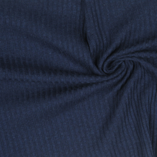 Antique Dark Blue Solid Rib Knit & Tubular