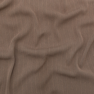 Warm Taupe Blended Crepe with Tactile Stripes
