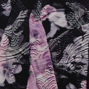 Carolina Herrera Black and Violet Cotton-Silk Faille