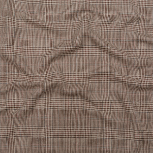 Clove and Oyster Gray Glen Plaid Blended Silk Tweed
