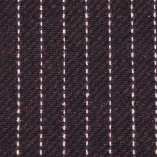 Chocolate and Black Striped Wool Twill Coating