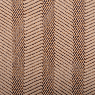 Italian Beige/Chocolate Striped Wool-Cotton Coating