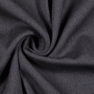 Charcoal Gray Herringbone Wool Suiting