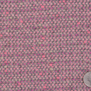 Famous NYC Designer Baby Pink/Gray Wool-Polyester Tweed