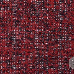 Dusted Red/White/Charcoal Woven Wool Blend