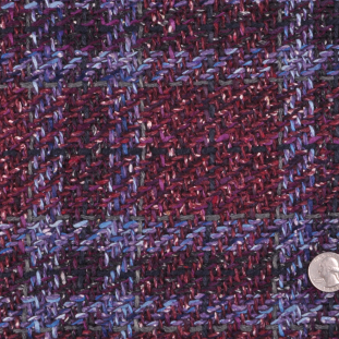 Italian Plum and Lavender Wool-Acrylic Tweed