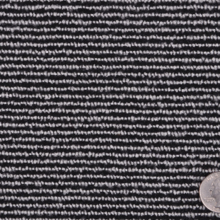 Black and White Striped Wool Boucle