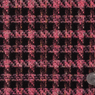 Pink and Black Wool-Blend Tweed
