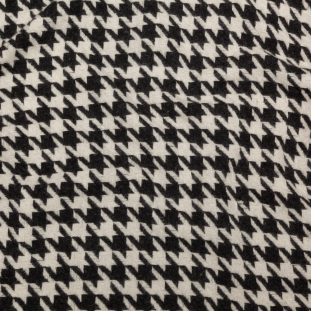 Black and Agate Gray Houndstooth Wool Coating