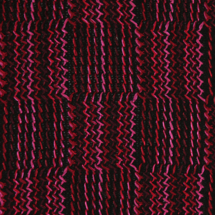 Black/Pink Plaid Wool Blended Novelty Knit