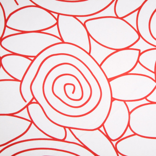 White/Red Swirls Prints
