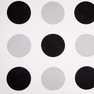 Off-White/Black/Gray Polka Dots Canvas