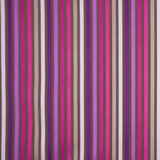Taupe/Beige/Fuchsia/Royal Purple Stripes Woven
