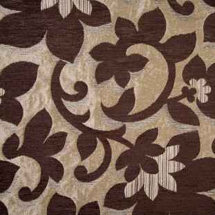 Chocolate/Gold Floral Chenille