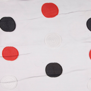Gray/Red/Black/White Polka Dots Sheer