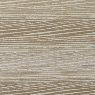 Tan Polyester Woven with Organic Cream Stripes