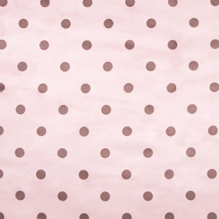 Pink/Chocolate Polka Dots Faux Suede