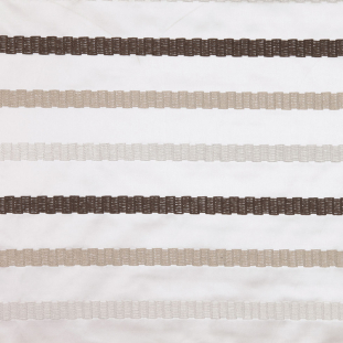 Linen/Brown Stripes Embroidery Stripe