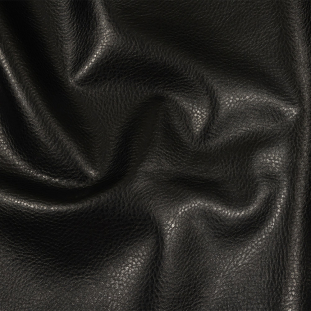 Black Pebbled Faux Leather with Woven Backing