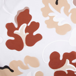 Beige/Chocolate/White Floral Sheer