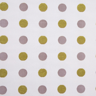 Olive/Cream/Iridescent Brown Polka Dots Chenille