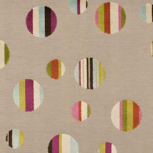 Beige/Multi-Colored Polka Dots Chenille