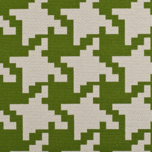 Lime/Off-White Houndstooth Woven